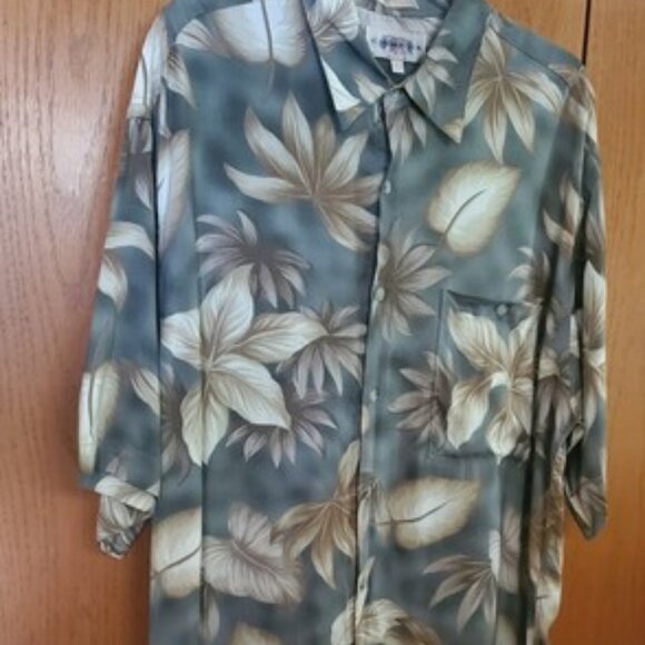 Campia Moda Men's 100% Rayon Short Sleeve Hawaiian Button-Front Shirt Size L - Picture 6 of 9